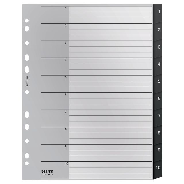 Leitz - Recycle Tab A4 11-Loch 1-10 extra breit PP | 3000 Stück