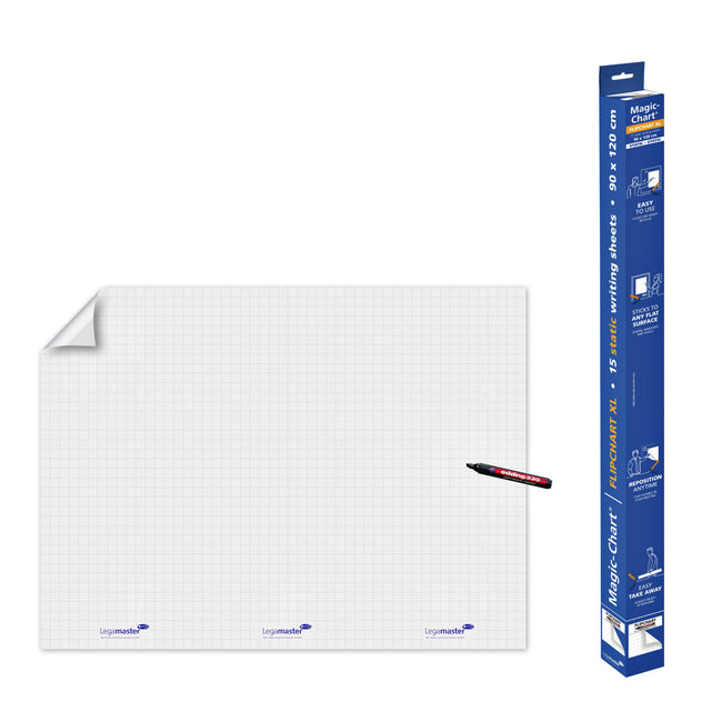 Legamaster -  Magic chart  flipchart 90x120cm wt ruit | 4 stuks
