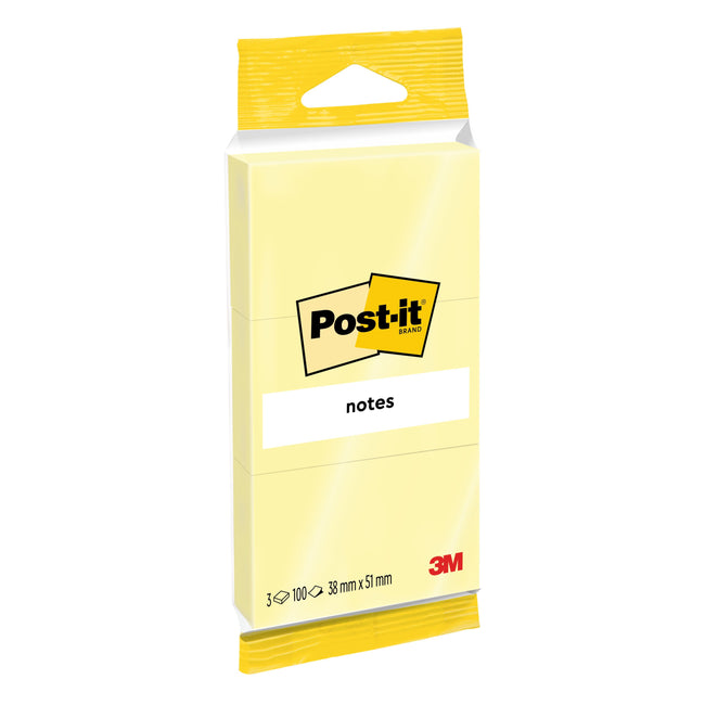 Post-it - Notizblock Notes 6810 38x51mm Kanariengelb 3 Stück