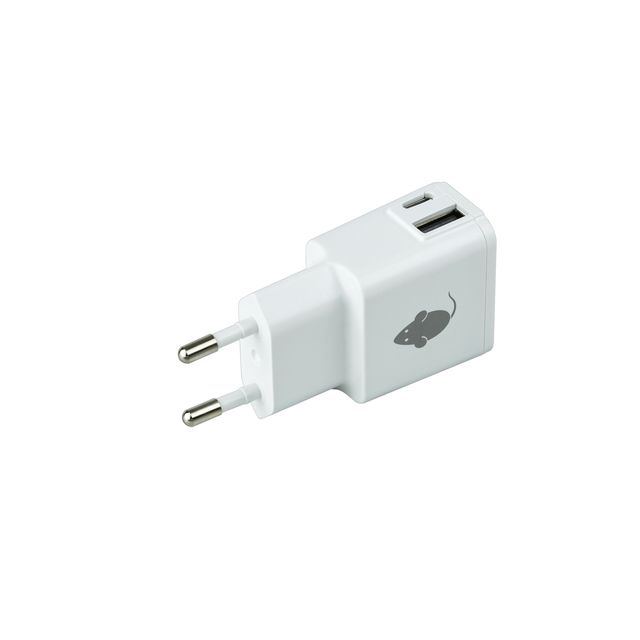 Green Mouse - Ladegerät USB-C 1x und USB-A 1x 2,4A weiß | 5 Stück