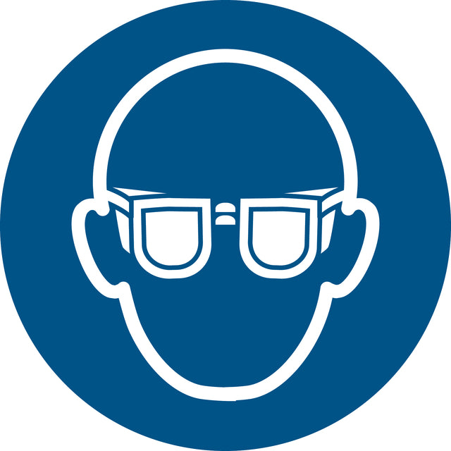 Djois - Panneau pictogramme Protection oculaire obligatoire Ø200mm bleu