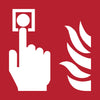 Quantore - Icône signe Djois Détecteur d'incendie 200x200mm rouge