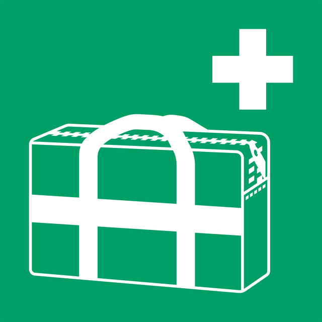 Djois - Panneau pictogramme trousse de secours 200x200mm vert