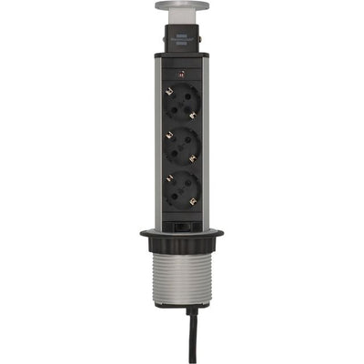 Brennenstuhl -  Stekkerdoos  toren 3vdig 2m zwart/zi