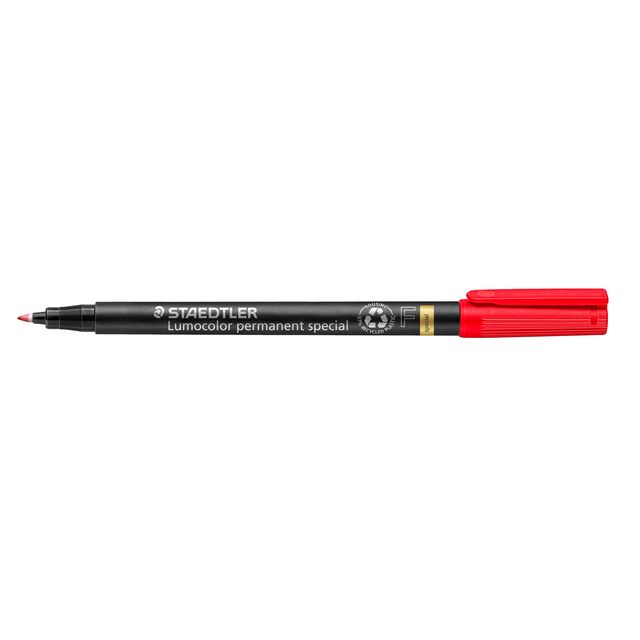 Staedtler -  Viltstift Lumocolor 319 special permanent F rood | 10 stuks