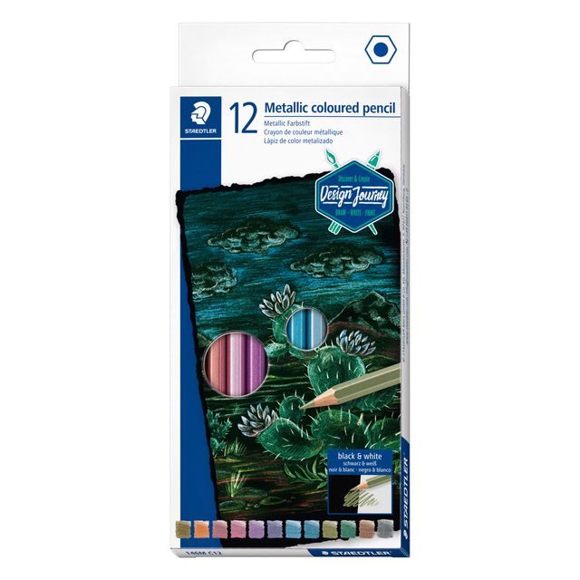 Staedtler - Buntstift Metallic-Set mit 12 Farben | 6 Stück