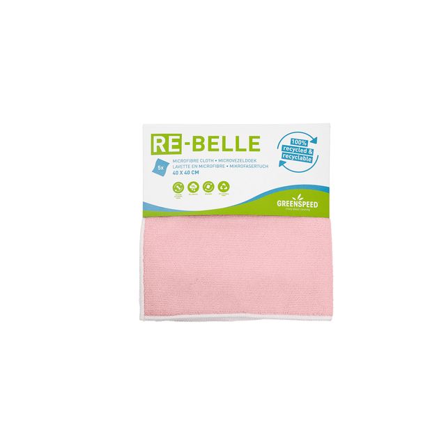 Greenspeed - Chiffon microfibre Re-belle 40x40cm rose 5 pièces