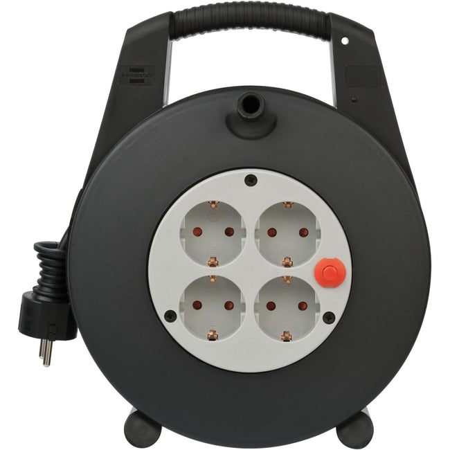 Brennerstuhl - Enrouleur de câble 4 voies 15 mètres noir/gris | 2 pièces