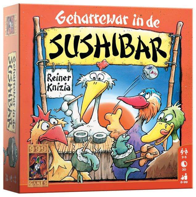 999 games - Dobbelspel geharrewar in de sushibar | 12 stuks