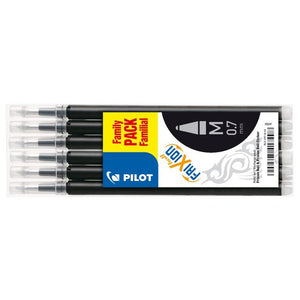 Pilot - Recharge pour stylo roller friXion medium noir, lot de 6 pièces
