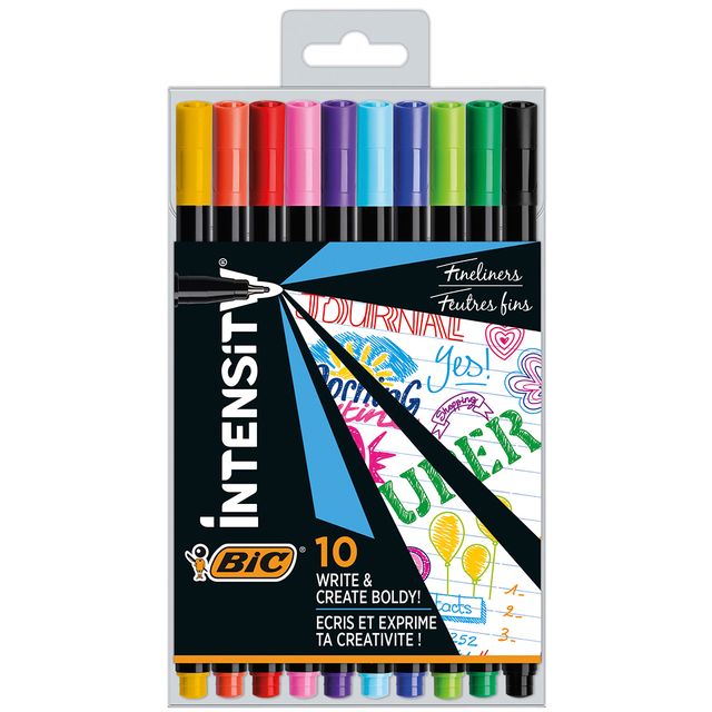 BIC - Fineliner Intensity fein sortierte Packung mit 10 Stück