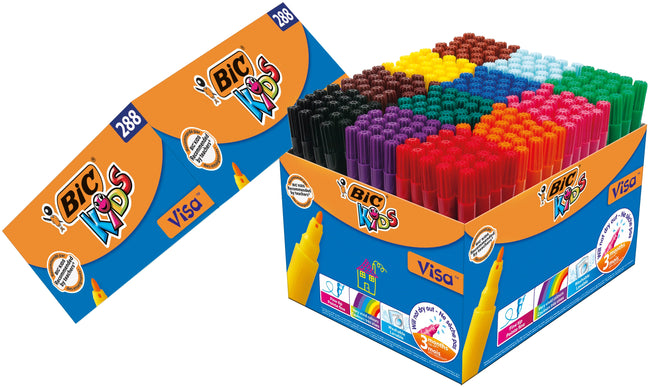 Bickids - Feutres à colorier Kids visa fine boîte scolaire assortie de 288 pièces