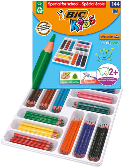 Bickids - Buntstifte Kids Evolution ecolutions ass Schulbox mit 144 Stück