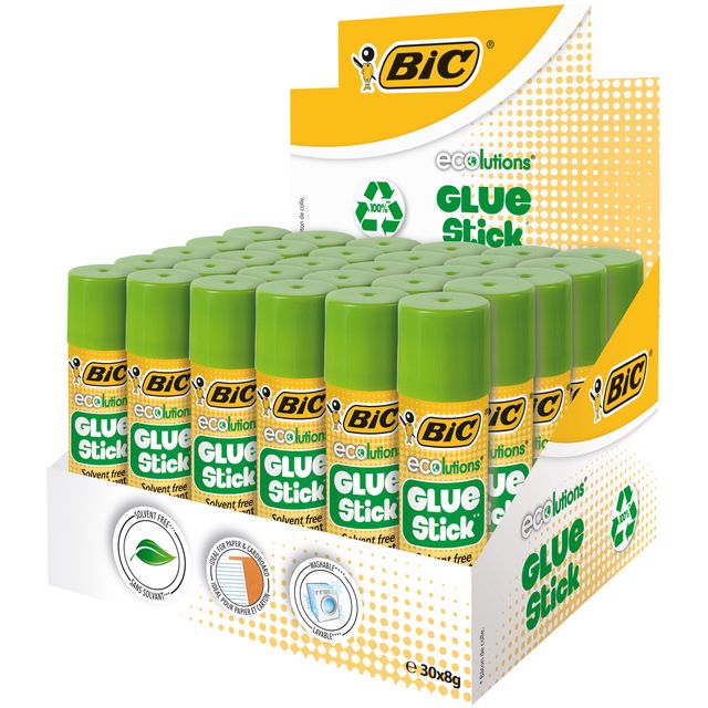 BIC – Klebestift Ecolutions 8gr, Box mit 20+10 Stück gratis