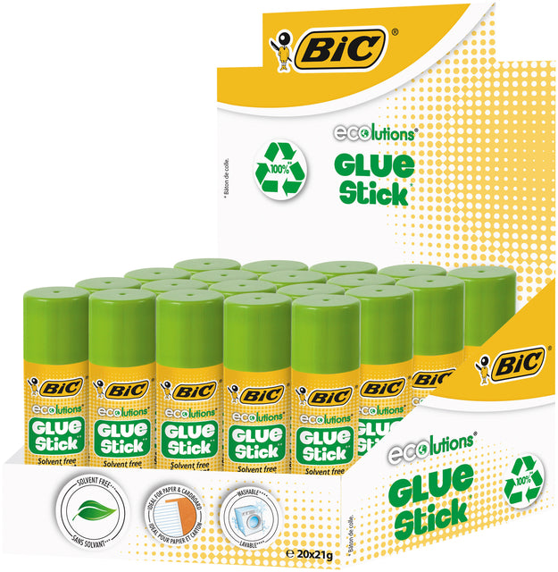 Bic Ecolutions - Klebestift Ecolutions 21gr Box mit 12+8 gratis | 16 Stück