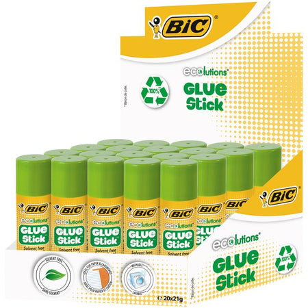 Bic - Bâton de colle ecolutions 21gr boite de 12+8 offertes