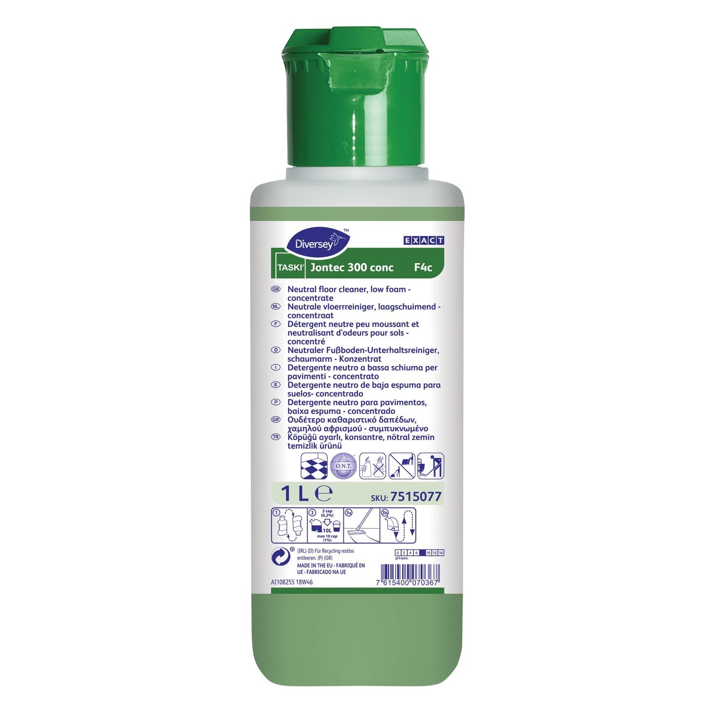 Taski - Nettoyant sols Jontec 300 conc peu moussant 1L