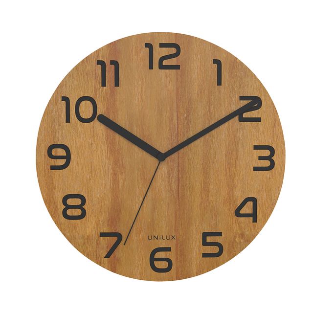 UNILUX - Horloge murale Palma bambou noir | 120 pièces