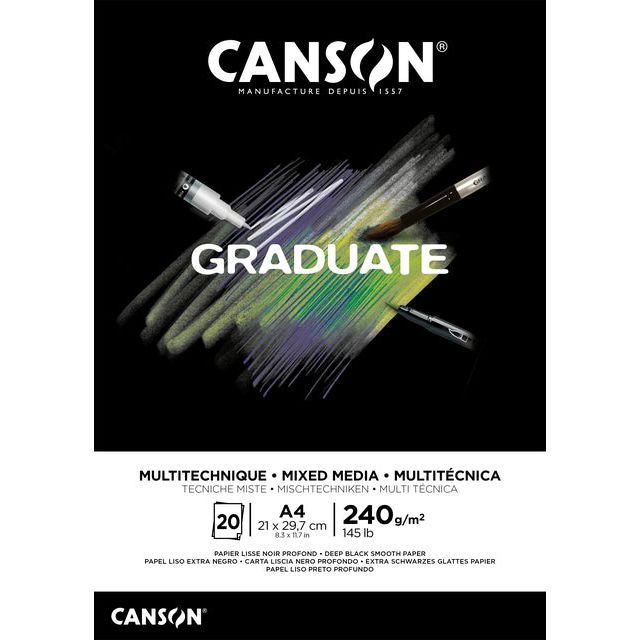 Canson - Zeichnen von Block Canson Grad Mixed Media BL A4 20V 240gr | 5 Stücke