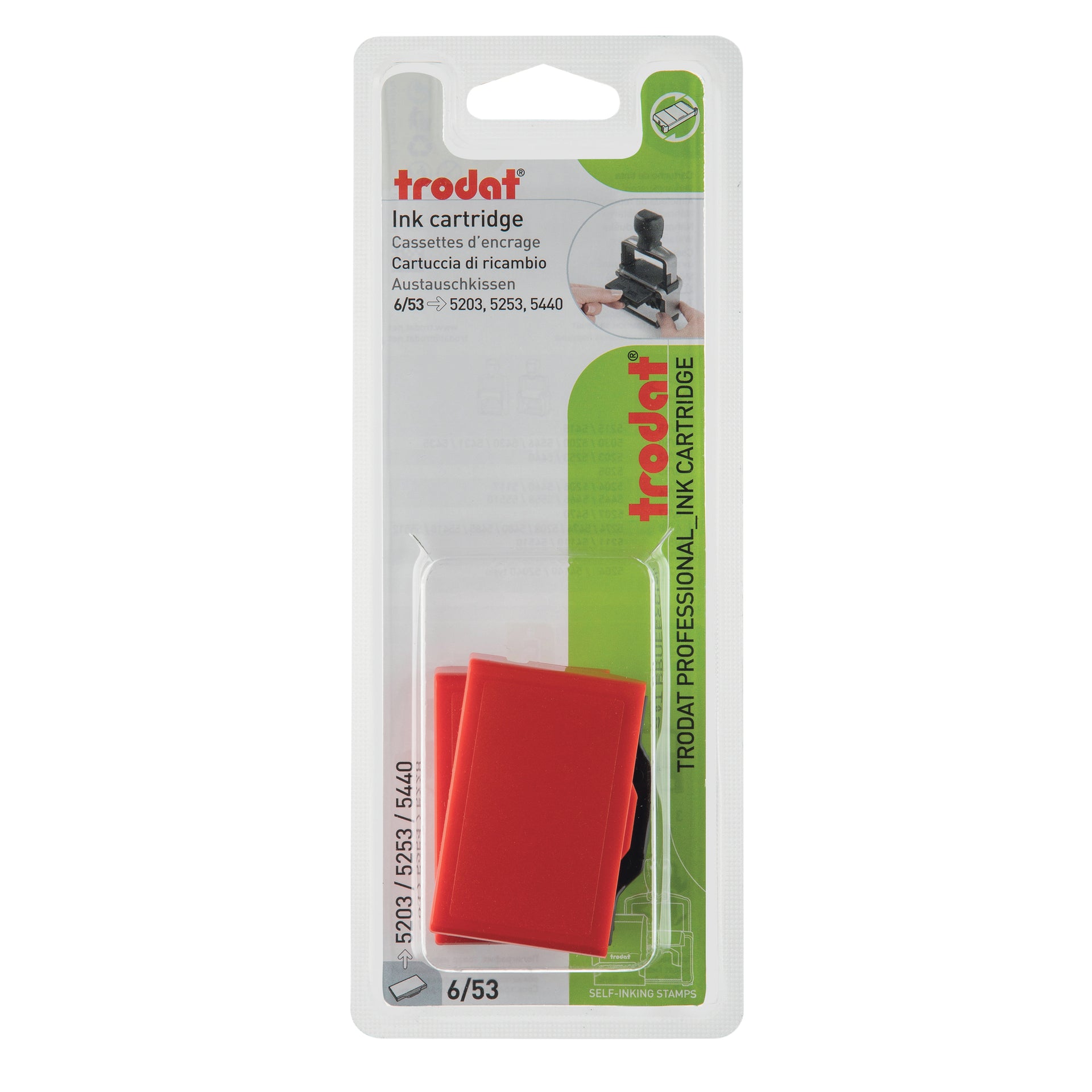 Trodat - Tampon encreur Professional 6/53 2 pièces rouge