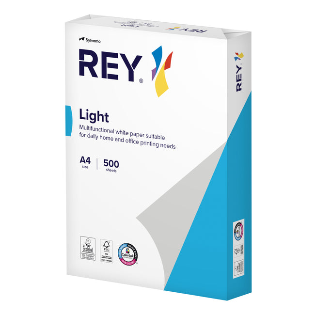 Rey - Kopierpapier Light A4 75gr weiß 500 Blatt | 5 Stück