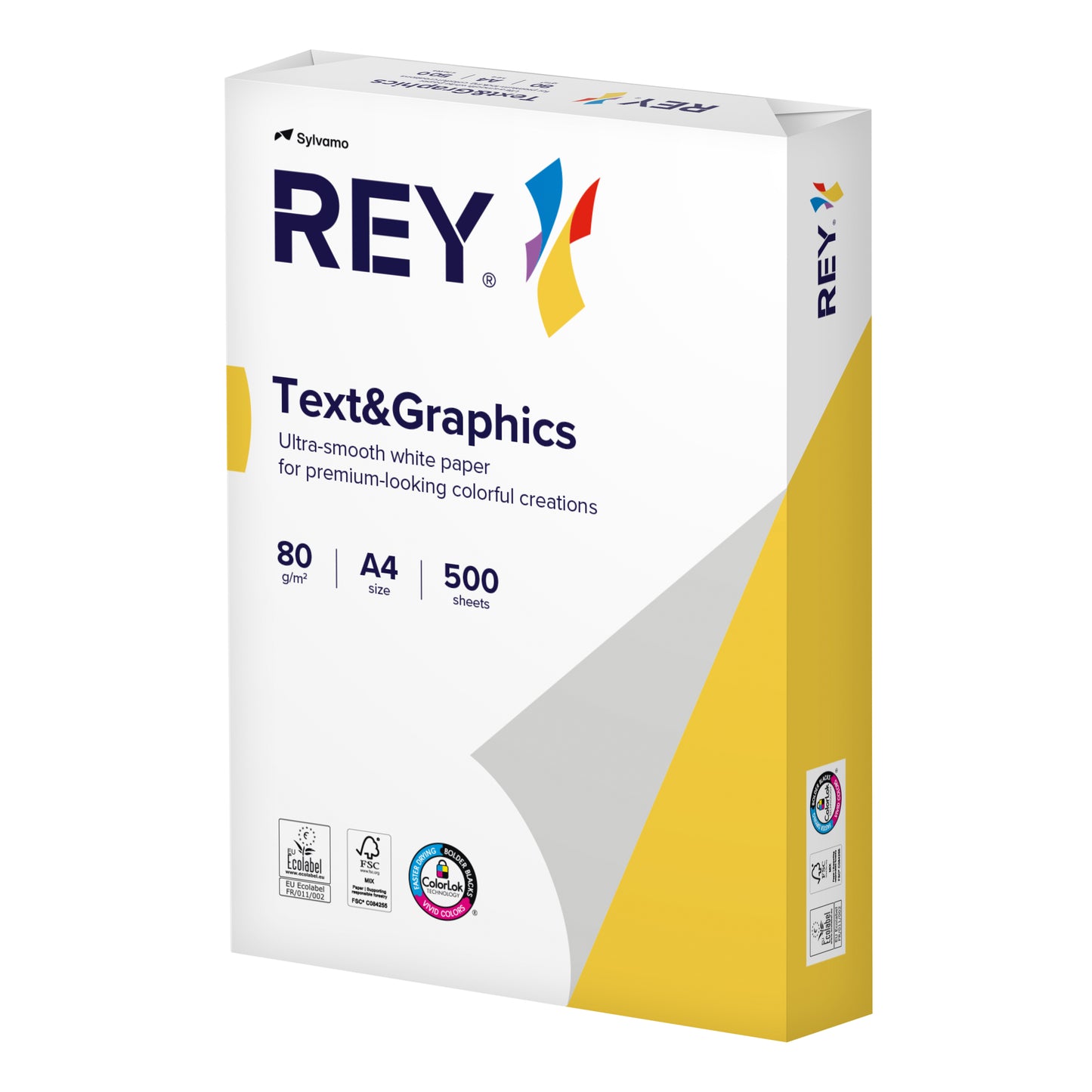 Rey - Kopierpapier Text Graphics A4 80gr weiß 500 Blatt | 5 Stück
