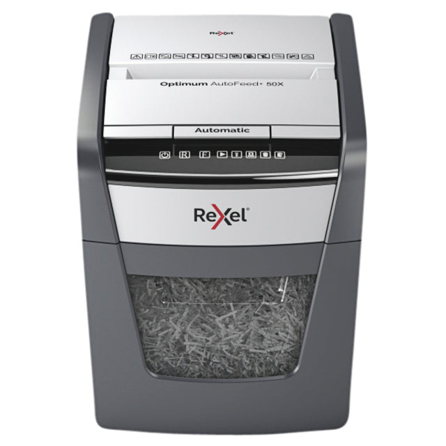 Rexel - Destructeur de papier Optimum Auto+ 50X P4 déchiquette 4x28mm