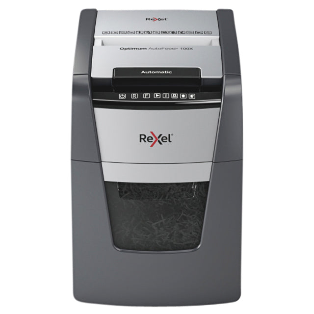 Rexel - Destructeur de papier Optimum Auto+ 100X P4 déchiquette 4x28mm
