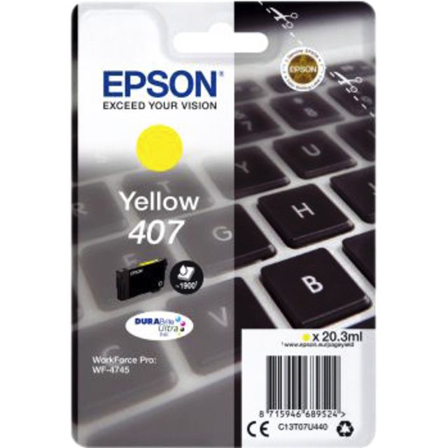 Epson - Cartouche d'encre 407 T07U440 jaune | 8 pièces