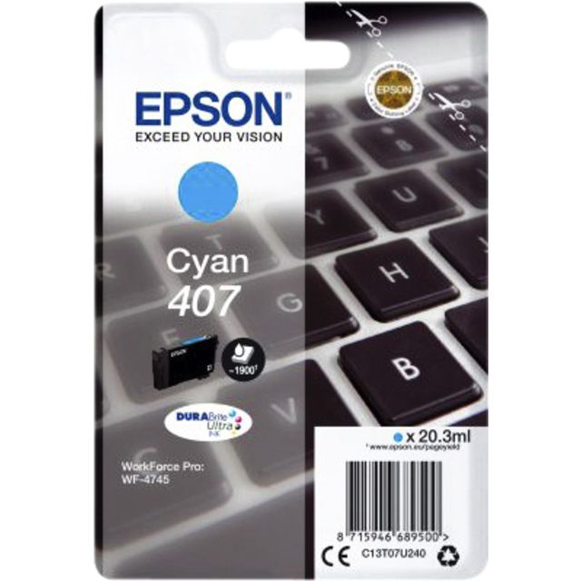 Epson - Cartouche d'encre 407 T07U240 bleue