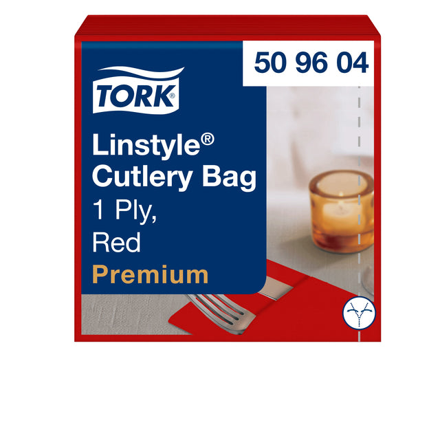 Tork - Pochette Linstyle 1-lagig 390x390mm rot 509604 | 240 Stück
