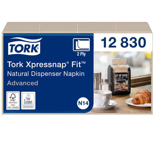 Tork - Serviette N14 Xpressnap Fit Advanced multiplis 2 couches 213x165mm 720 feuilles naturel 12830 | 288 pièces