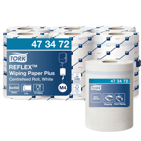 Tork - Papier nettoyant M4 Reflex Plus Advanced 2 couches 450 feuilles blanc 473472