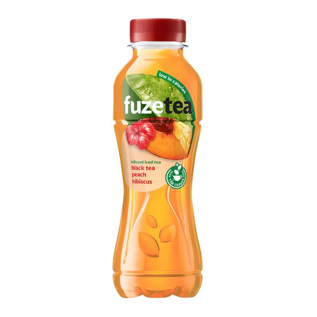 Fuze Tea - Boisson gazeuse Fuzetea pêche hibiscus bouteille pet 400ml | 12 pièces