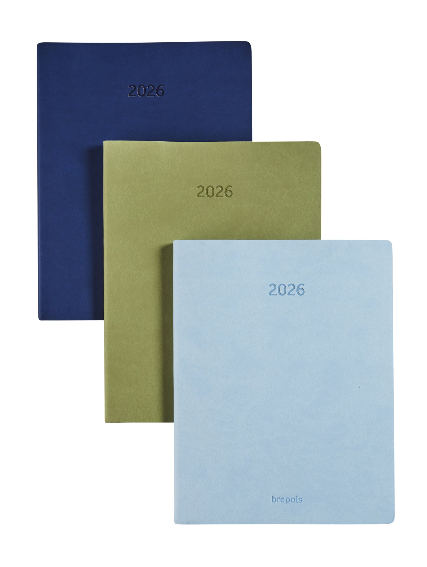 Brepols - Agenda 2026 Timing Colora 7 jours/2 pages vert, bleu clair, bleu foncé