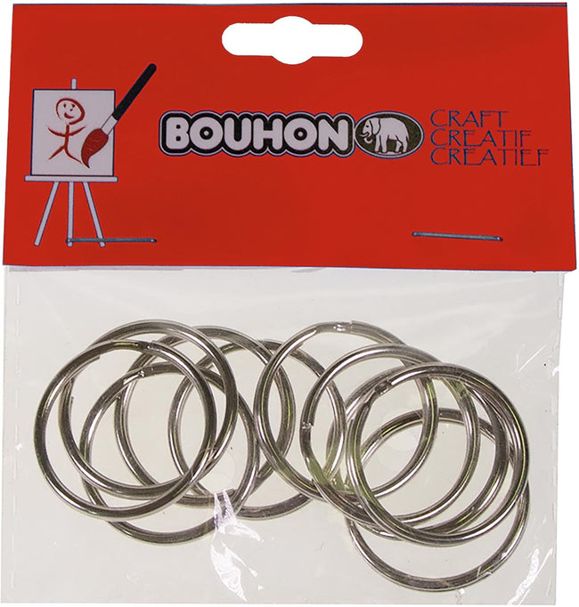 Bouhon - Bouhon sleutelring, 25 mm, blister van 10 stuks