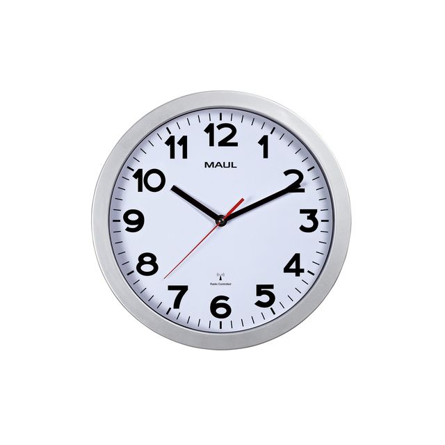 MAUL -  Wandklok Step RC Ø30x5cm zilver kunststof frame incl.batterij