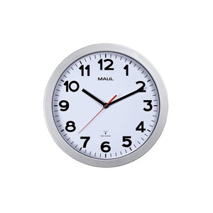 Maul - Wanduhr Step RC Ø30x5cm silberfarbener Kunststoffrahmen inkl. Batterie