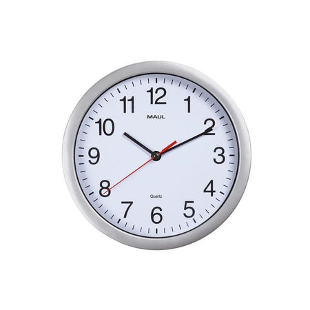 MAUL - Horloge murale run quartz Ø25x5cm plastique argent/blanc incl. batterie