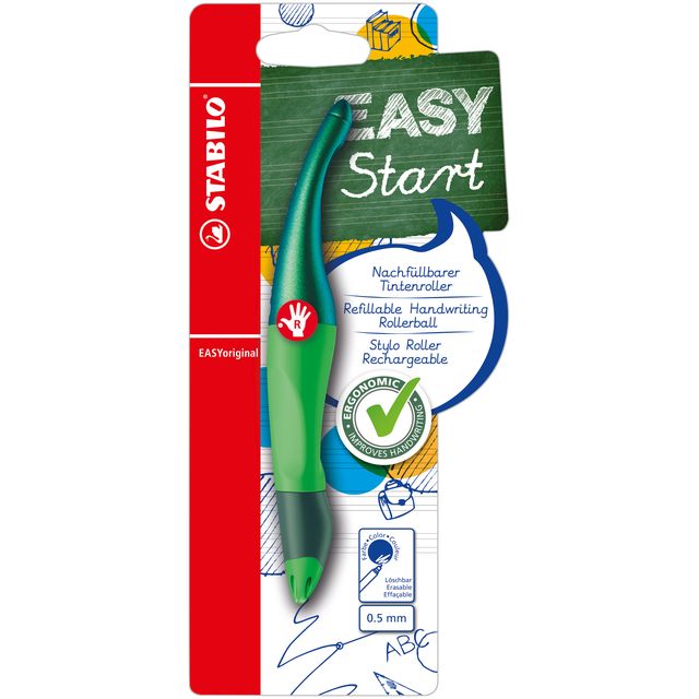 STABILO - Stylo roller Easyoriginal droitier holographique M blister vert