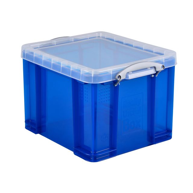 Really Useful Box - Aufbewahrungsbox 35 Liter 480x390x310mm transparent blau