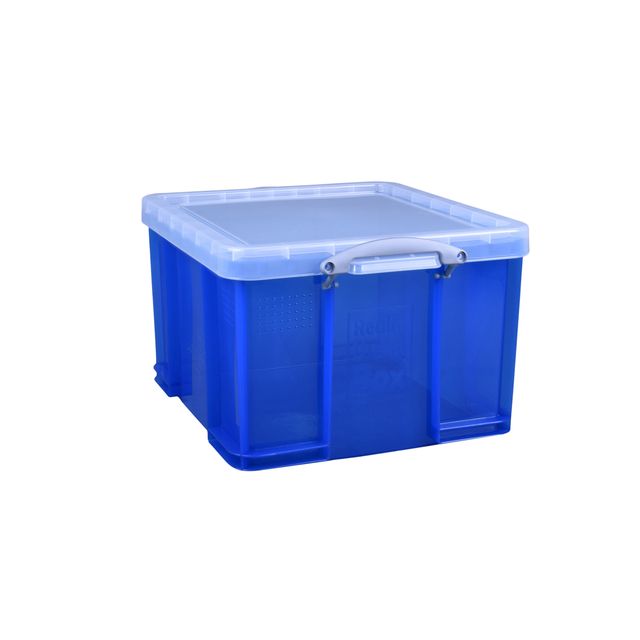 Wirklich nützlich - Aufbewahrungsbox 42 Liter 520x440x310mm transparent blau