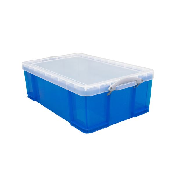 Really Useful - Boîte de rangement 50 litres 710x440x230mm transparent bleu