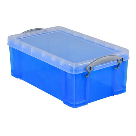 Really Useful - Boîte de rangement 5 litres 340x200x125mm transparent bleu
