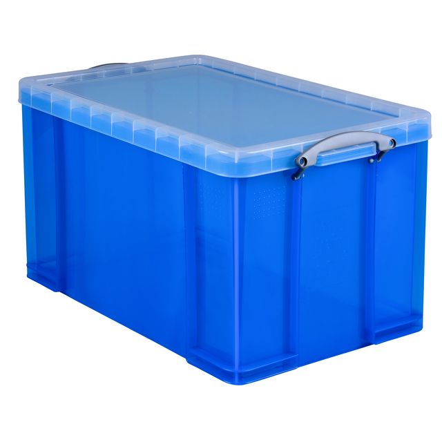 Wirklich nützlich – Aufbewahrungsbox 84 Liter 710x440x380mm transparent blau