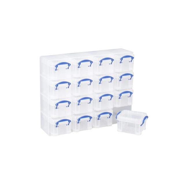 Really Useful Box - Boîte de rangement 16x 0,14 litre 280x224x65mm blanc transparent