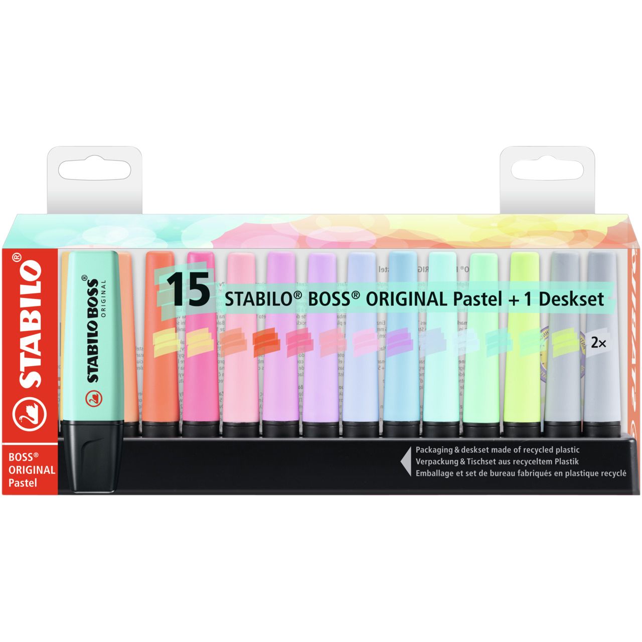 Stabilo - Surligneur BOSS Original 70/15 pastel assorti, coffret de 15 pièces