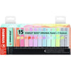 Stabilo - Surligneur BOSS Original 70/15 pastel assorti, coffret de 15 pièces