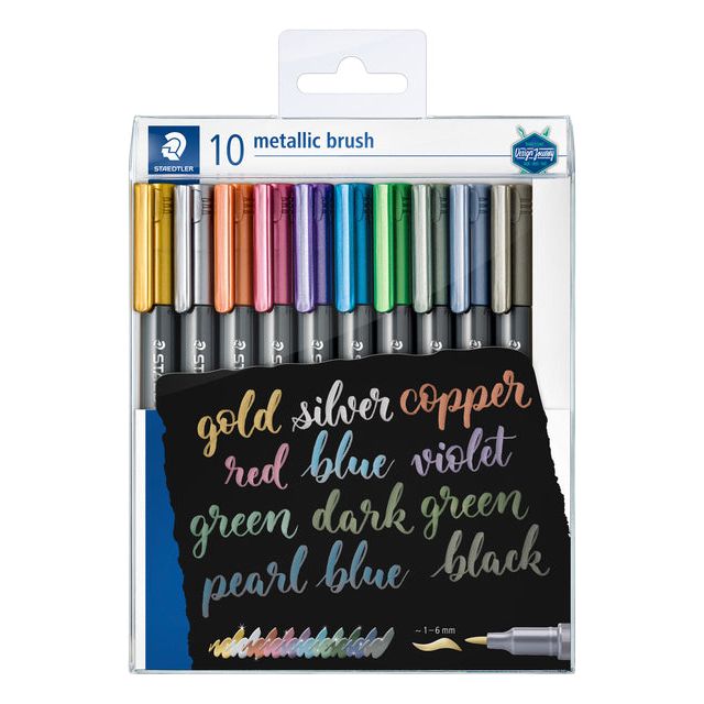 Staedtler - Pinselpen Metallic Beutel mit 10 Farben