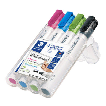 Staedtler - Marqueur pour tableau blanc Lumocolor 351 lot de 4 fun assortis